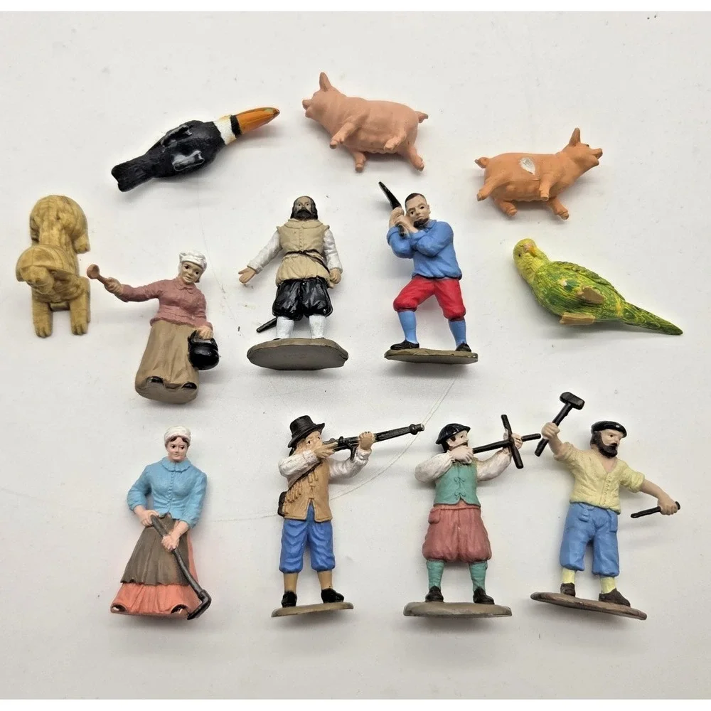 Safari Ltd Colonial America Miniature Figures Settlers John Smith Animals Lot